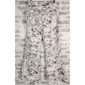 Forever 21 Jeans Women's Size 29 White Purple Splatter Flare Leg Artistic Design